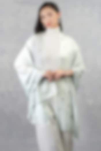 Silver-Grey Pure Cashmere Stole by Talking Threads at Pernia's Pop Up Shop