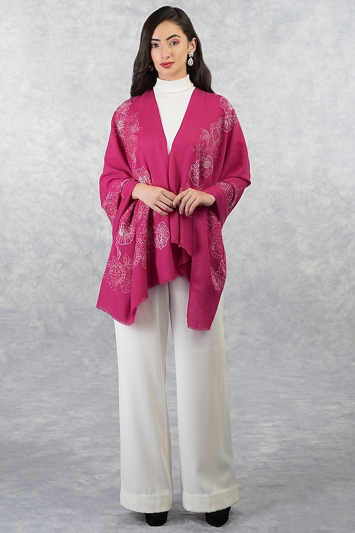 Fuchsia Pure Cashmere Stole by Talking Threads at Pernia's Pop Up Shop