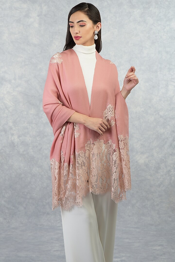 Pressed Rose Pure Cashmere Stole by Talking Threads at Pernia's Pop Up Shop