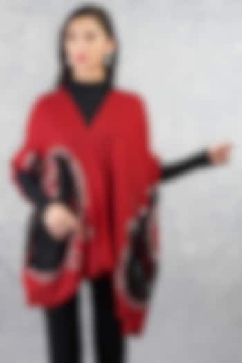 Apple Red Cashmere & Lace Stole by Talking Threads at Pernia's Pop Up Shop