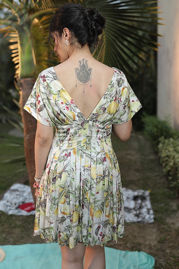 Green Silk Hand Embroidered & Printed Top by The Long Iland at Pernia's Pop Up Shop