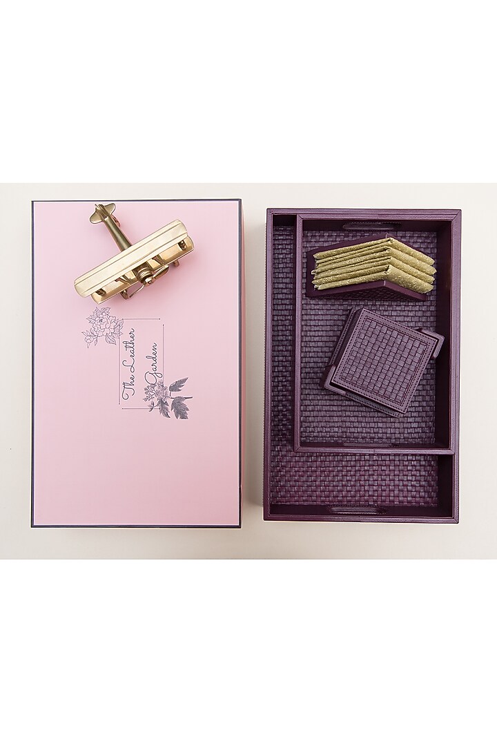 Sangria Leather Handcrafted Tray by The Leather Garden Home & Living at Pernia's Pop Up Shop