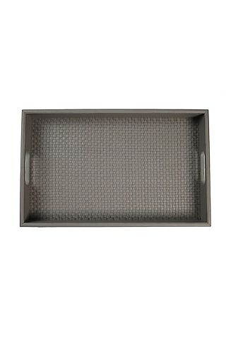 Slate Leather Handcrafted Tray by The Leather Garden Home & Living