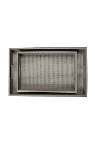 Slate Leather Handcrafted Tray by The Leather Garden Home & Living