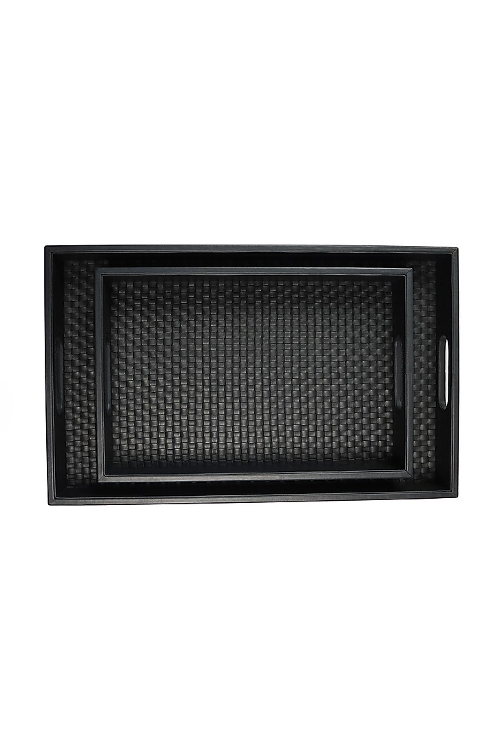 Black Leather Handcrafted Tray by The Leather Garden Home & Living at Pernia's Pop Up Shop