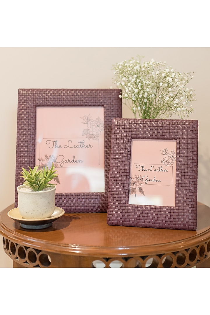 Sangria Leather Handcrafted Photo Frame by The Leather Garden Home & Living at Pernia's Pop Up Shop