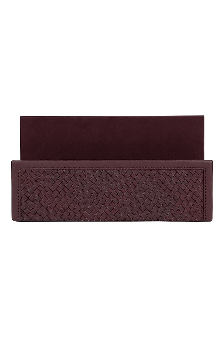 Sangri Wine Leather Handwoven Letter Rack by The Leather Garden Home & Living at Pernia's Pop Up Shop