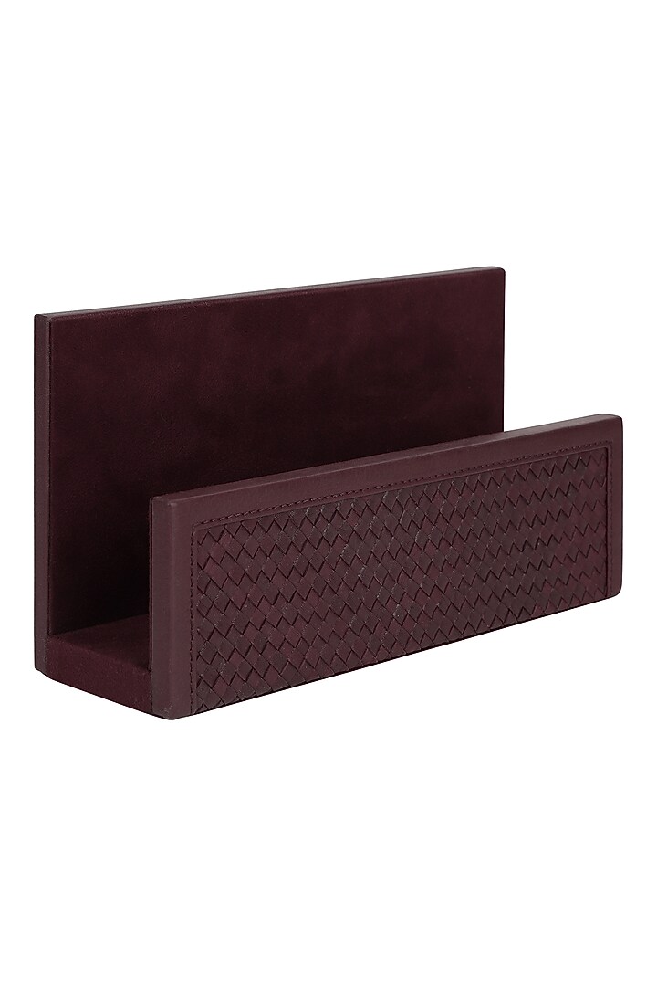 Sangri Wine Leather Handwoven Letter Rack by The Leather Garden Home & Living at Pernia's Pop Up Shop