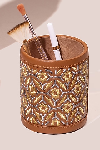 Makeup Brush Holder, Ceramic Brush Holder, Brown Pottery, Brown Brush  Storage, Beige Pottery, Paint Brush Organizer, Paint Brush Storage -   Denmark