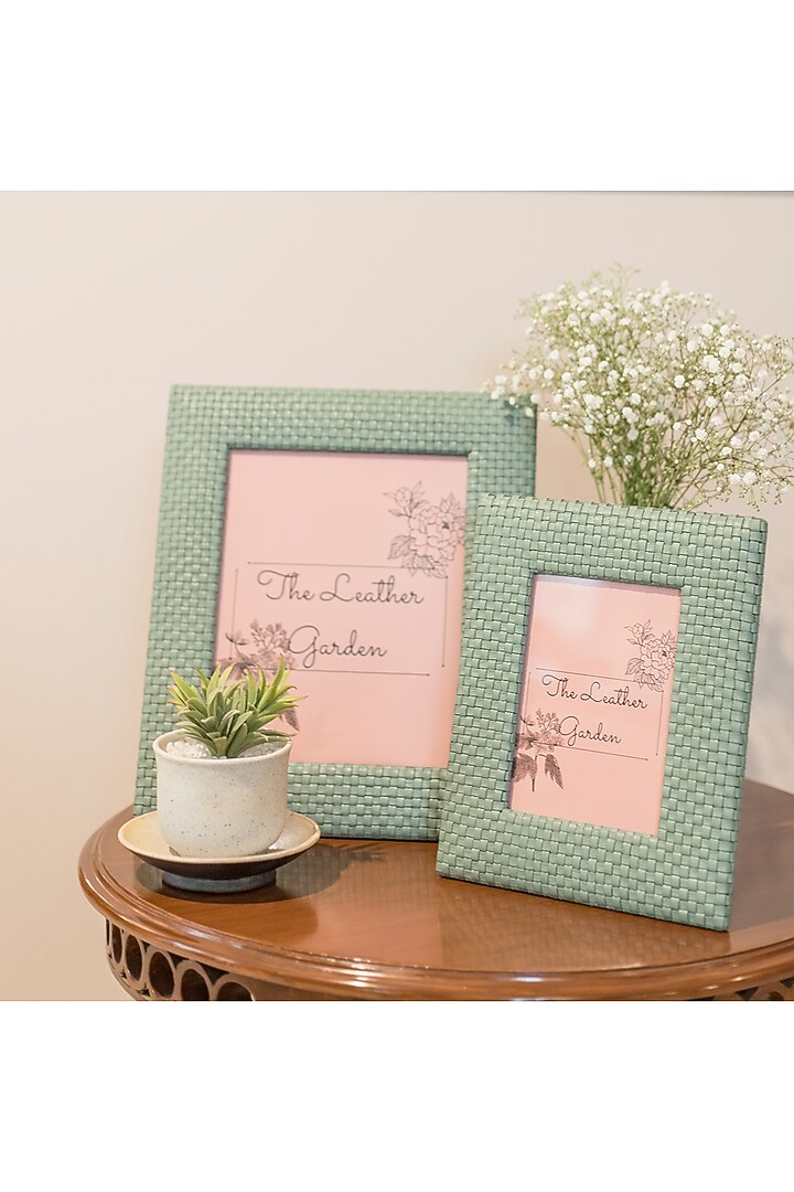Mint Leather Handcrafted Photo Frame by The Leather Garden Home & Living at Pernia's Pop Up Shop