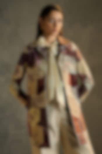 Multi-Colored Silk Velvet & Brocade Hand Embroidered Jacket by Talitha at Pernia's Pop Up Shop