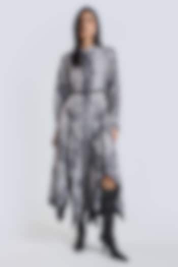 Multi-Colored Silk Scarf Printed Midi Cocktail Dress by talitha at Pernia's Pop Up Shop