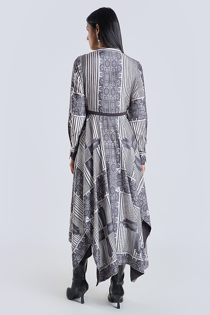 Multi-Colored Silk Scarf Printed Midi Cocktail Dress by talitha at Pernia's Pop Up Shop