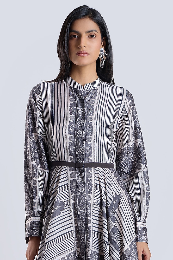 Multi-Colored Silk Scarf Printed Midi Cocktail Dress by talitha at Pernia's Pop Up Shop