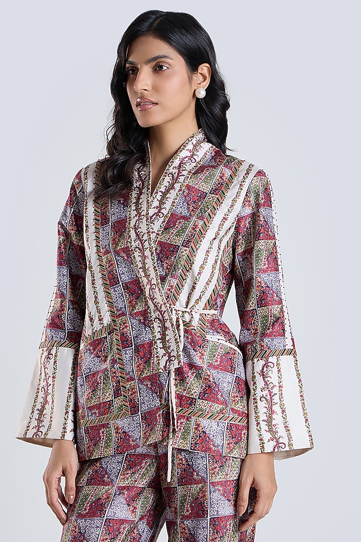 Multi-Colored Silk Printed Jacket by talitha at Pernia's Pop Up Shop