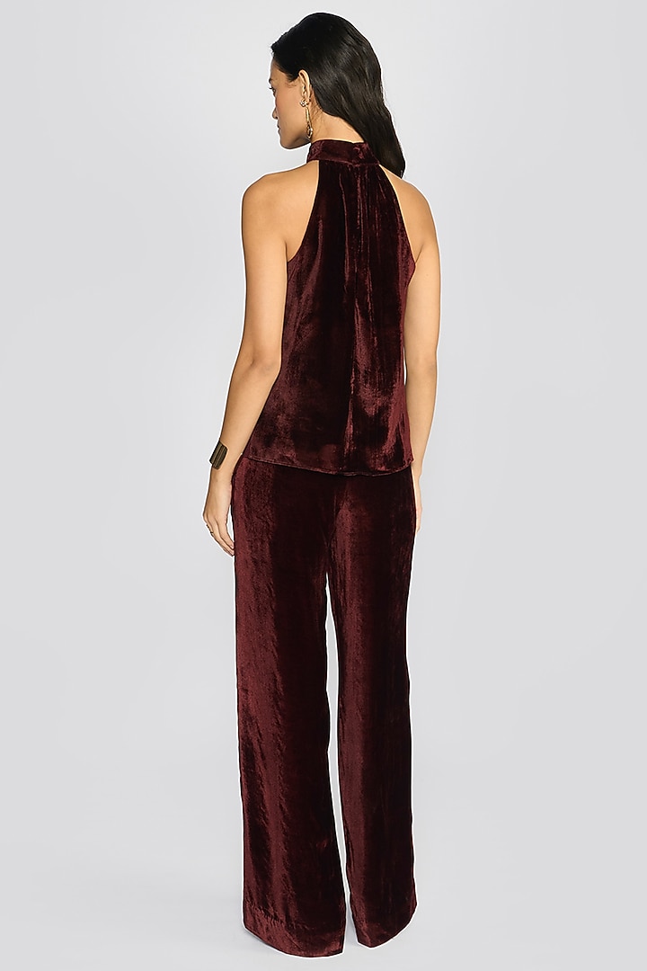 Wine Silk Velvet Co-Ord Set by talitha at Pernia's Pop Up Shop