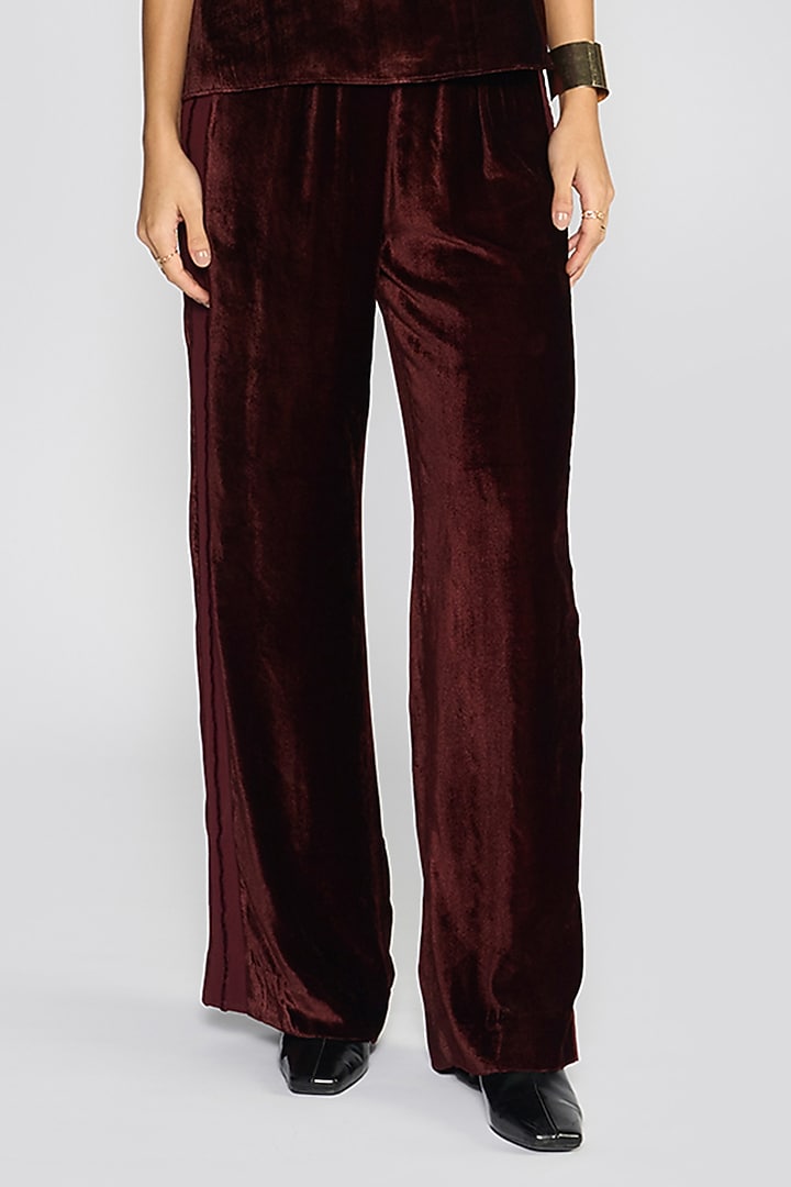 Wine Silk Velvet Co-Ord Set by talitha at Pernia's Pop Up Shop