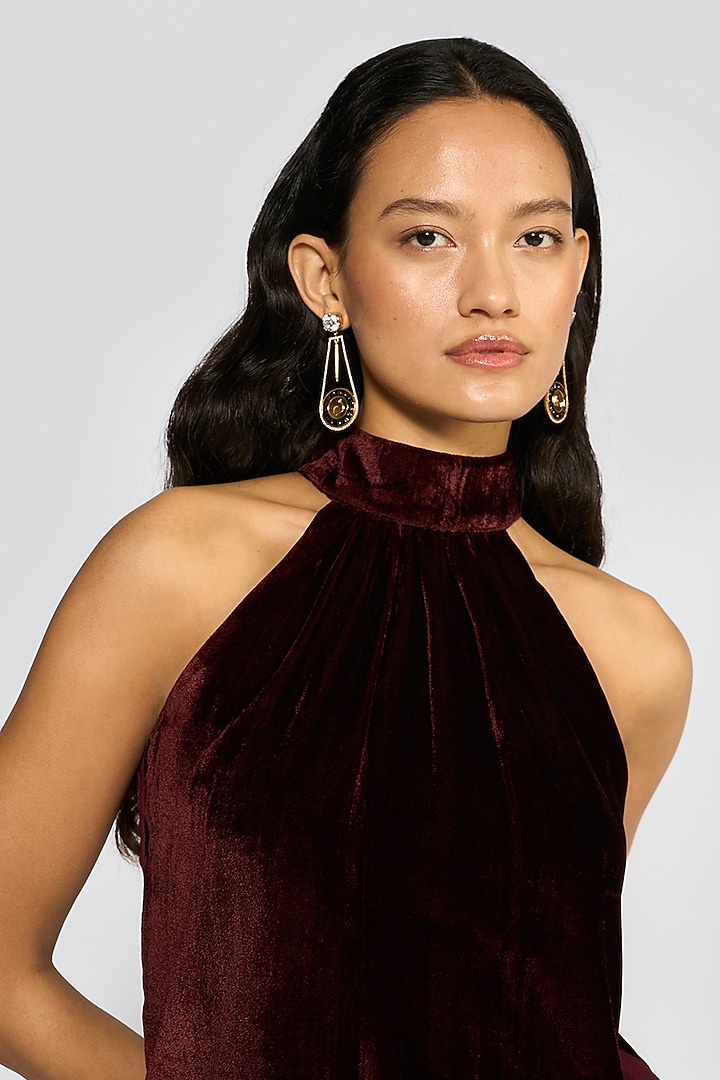 Wine Silk Velvet Co-Ord Set by talitha at Pernia's Pop Up Shop