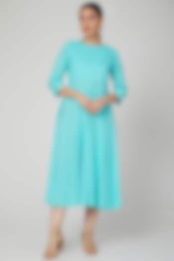 Aqua Blue Summer Dress With Potli Work by THE LABEL UNTOLD at Pernia's Pop Up Shop