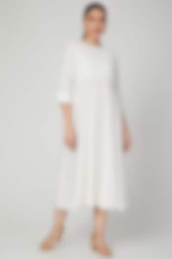 White Summer Dress With Potli Work by THE LABEL UNTOLD at Pernia's Pop Up Shop