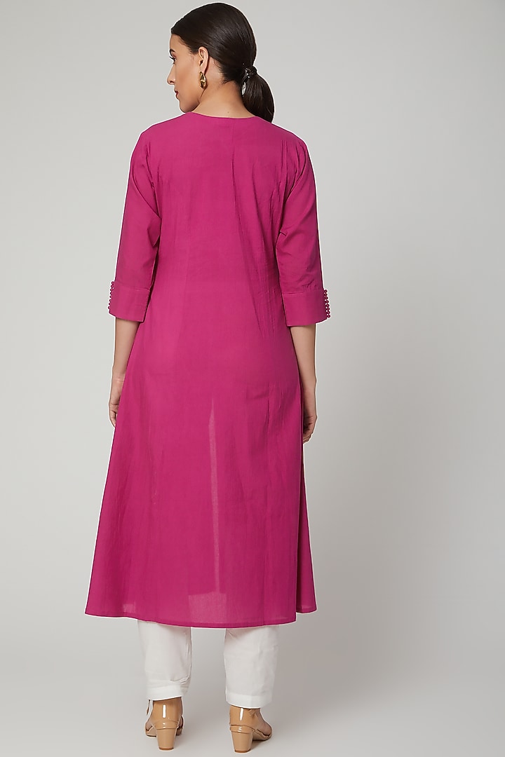 Fuchsia Kurta With Potli Work by THE LABEL UNTOLD at Pernia's Pop Up Shop