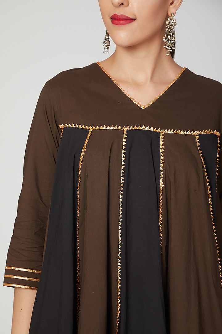 Black Gota Embroidered Palazzo Pants by THE LABEL UNTOLD at Pernia's Pop Up Shop