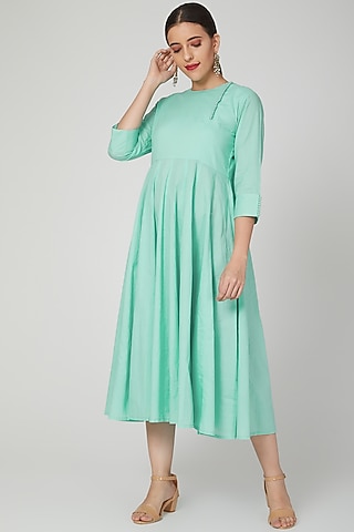 Mint Green Dress With Potli Work by THE LABEL UNTOLD