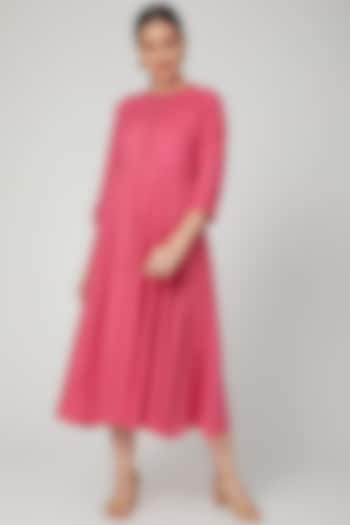 Pink Dress With Potli Work by THE LABEL UNTOLD