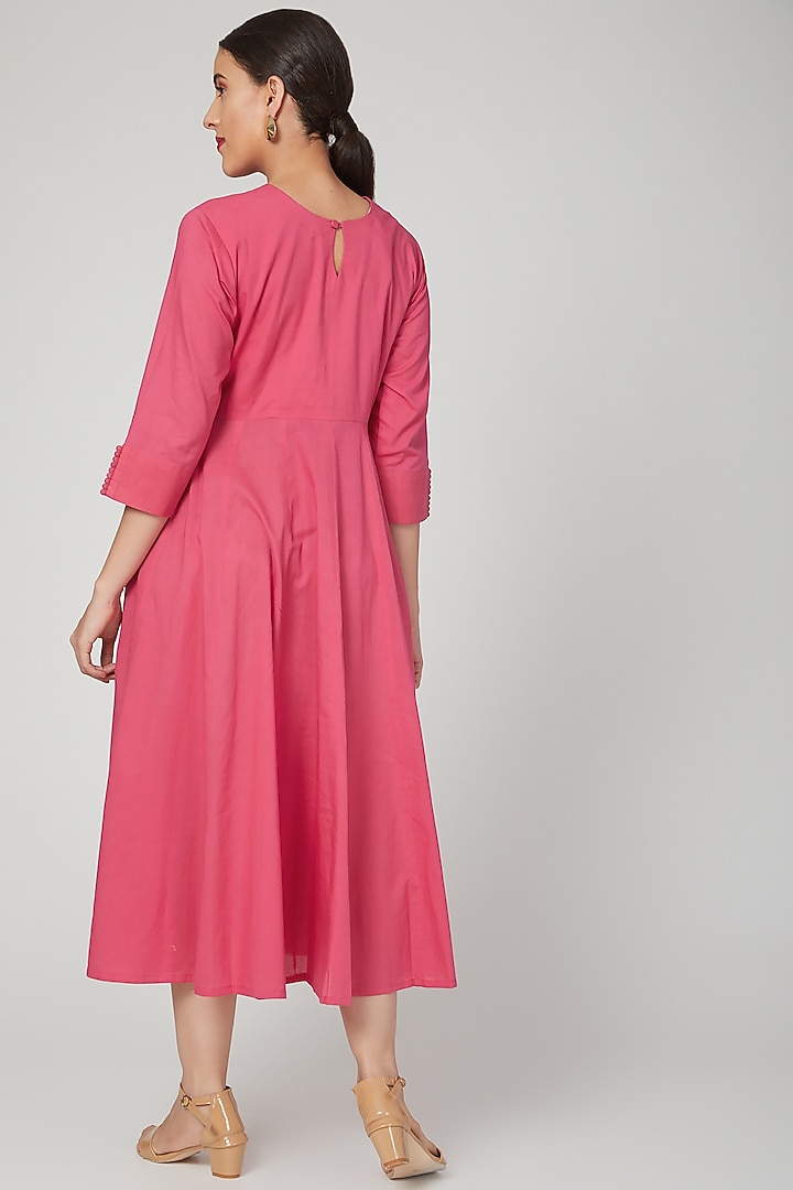 Pink Summer Dress With Potli Work by THE LABEL UNTOLD at Pernia's Pop Up Shop