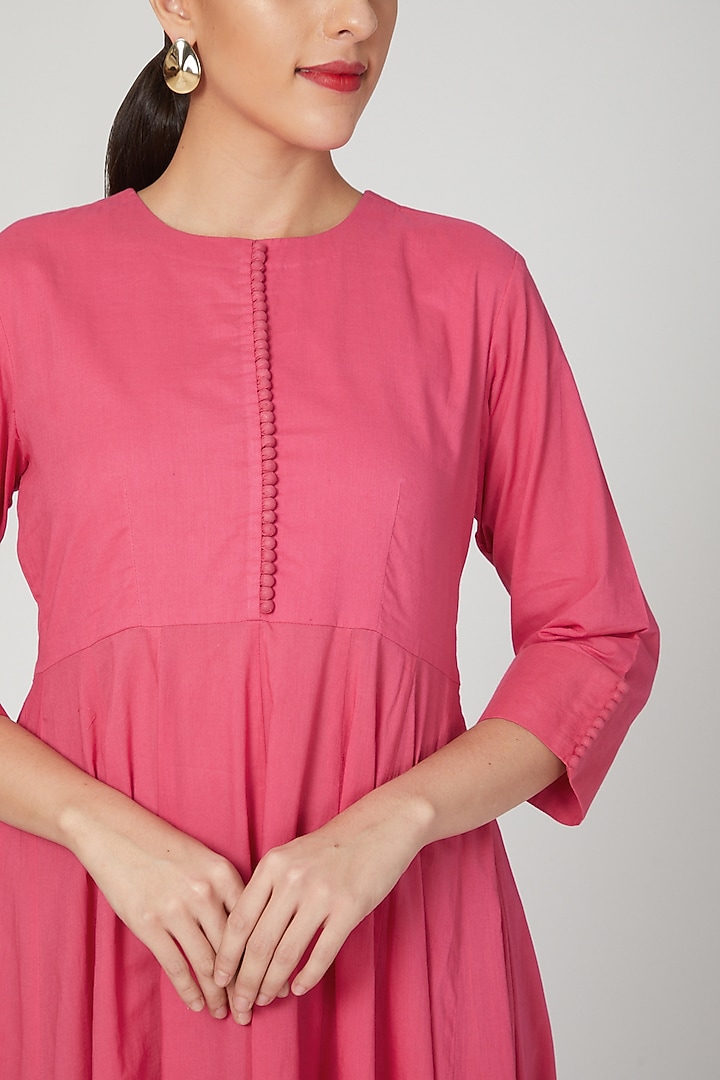 Pink Summer Dress With Potli Work by THE LABEL UNTOLD at Pernia's Pop Up Shop