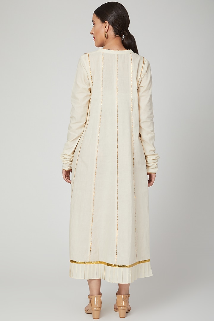 Beige Gota Work Embroidered Anarkali by THE LABEL UNTOLD at Pernia's Pop Up Shop