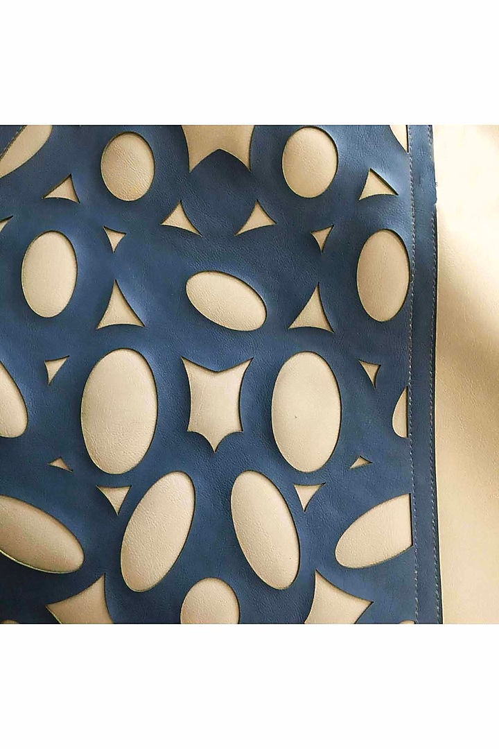 Navy Blue & Steel Grey Leatherette Placemats by The Luxury Store at Pernia's Pop Up Shop