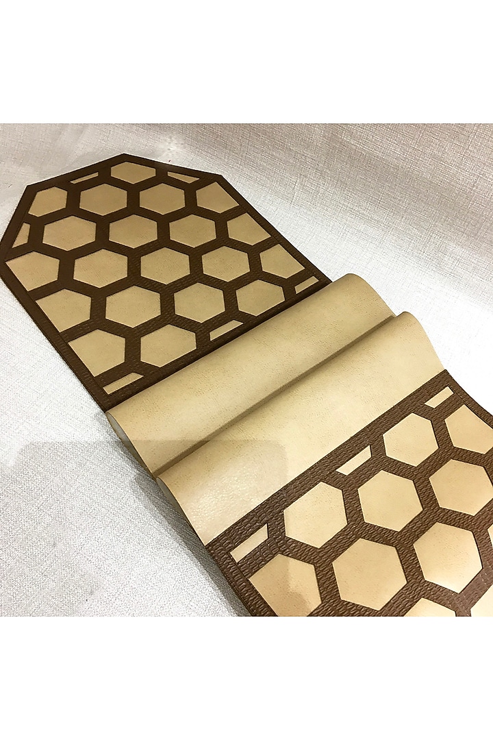 Beige & Brown Leatherette Table Set by The Luxury Store at Pernia's Pop Up Shop