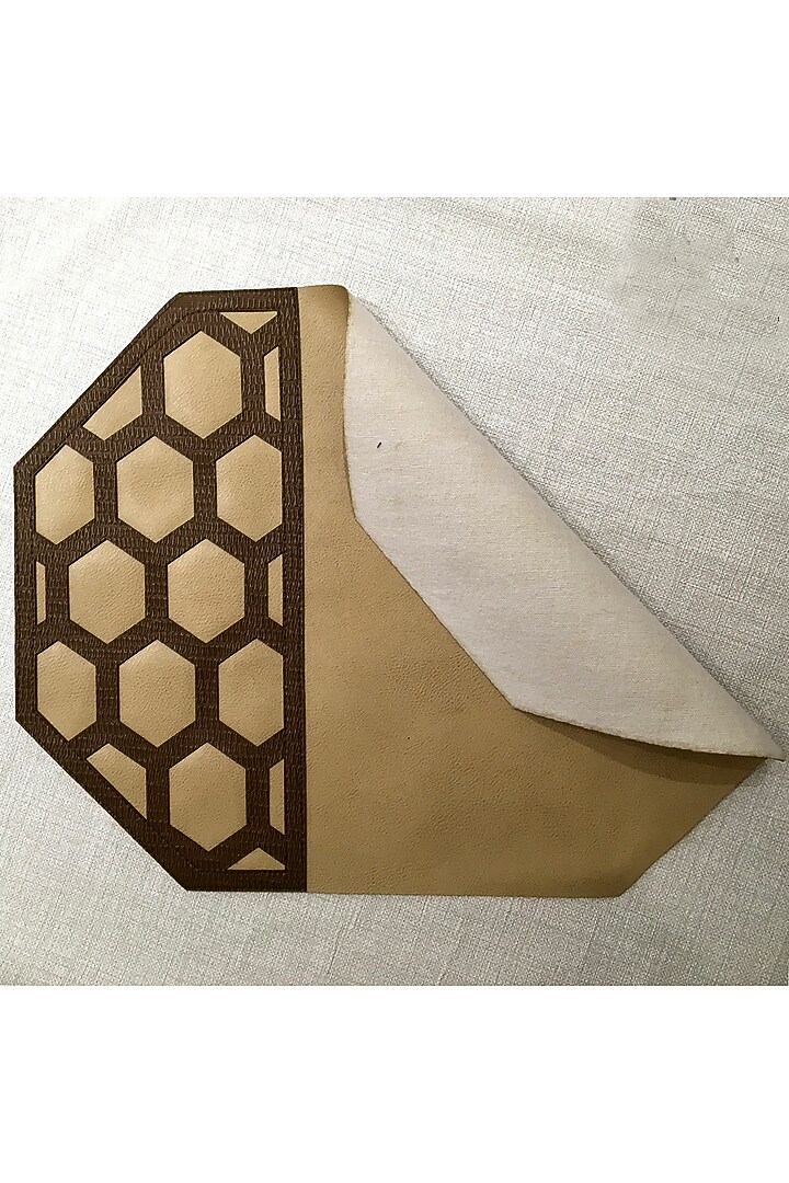 Beige Leatherette Placemats & Coasters by The Luxury Store at Pernia's Pop Up Shop