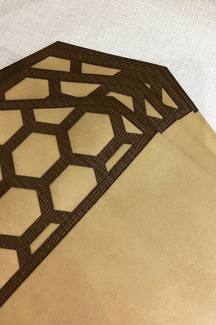 Beige Leatherette Placemats & Coasters by The Luxury Store at Pernia's Pop Up Shop
