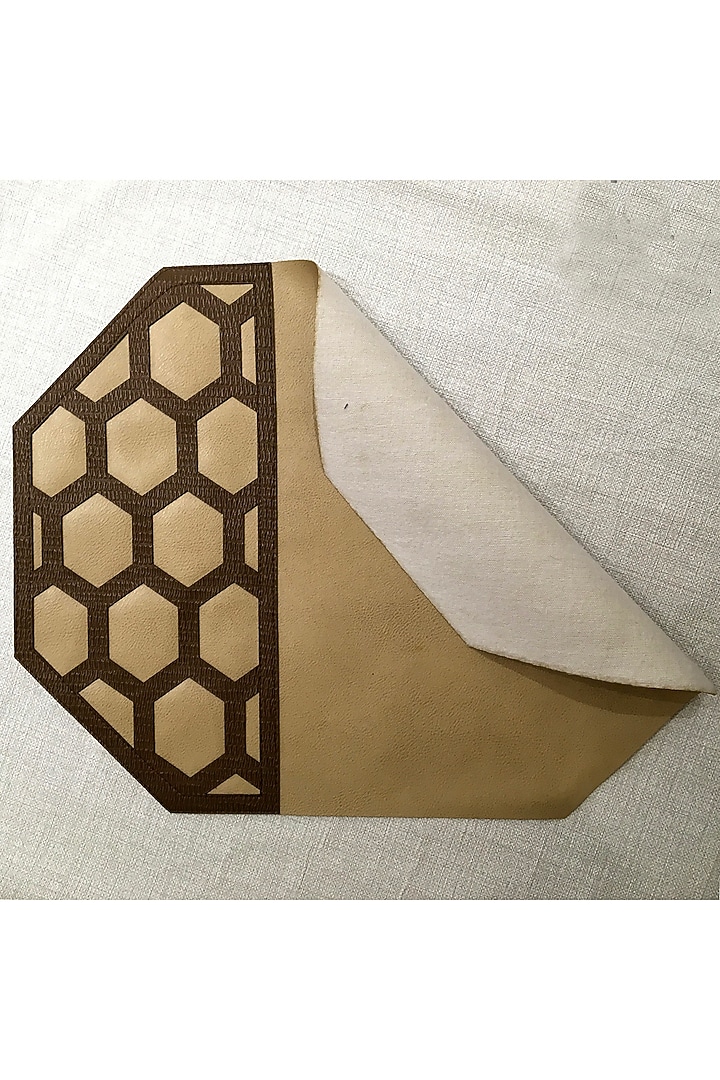 Beige & Brown Leatherette Placemats by The Luxury Store at Pernia's Pop Up Shop