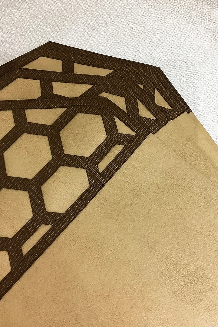 Beige & Brown Leatherette Placemats by The Luxury Store at Pernia's Pop Up Shop