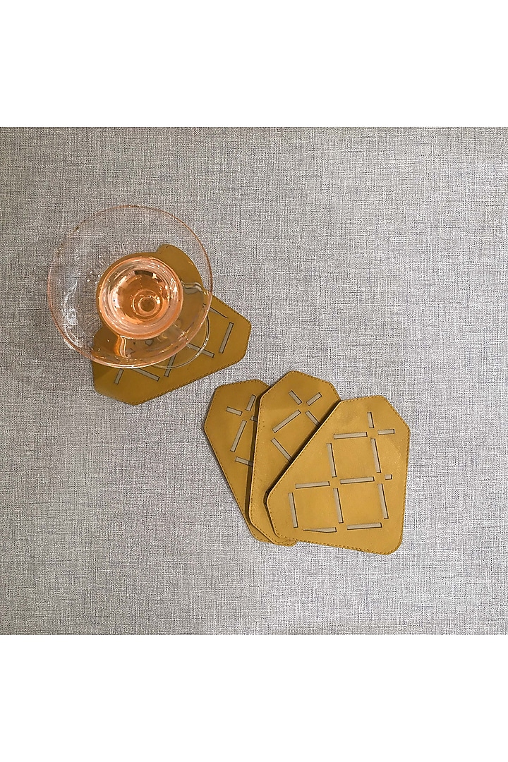 Beige Leatherette Placemats & Coasters by The Luxury Store at Pernia's Pop Up Shop