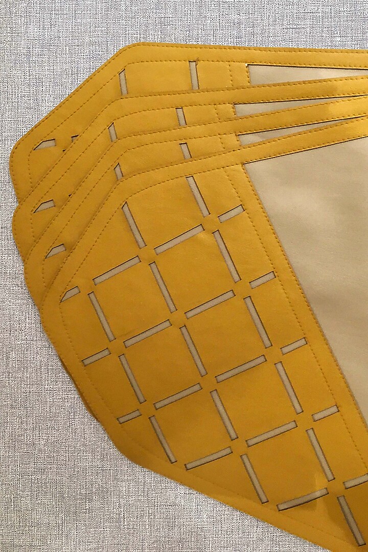 Beige & Ochre Leatherette Placemats by The Luxury Store at Pernia's Pop Up Shop
