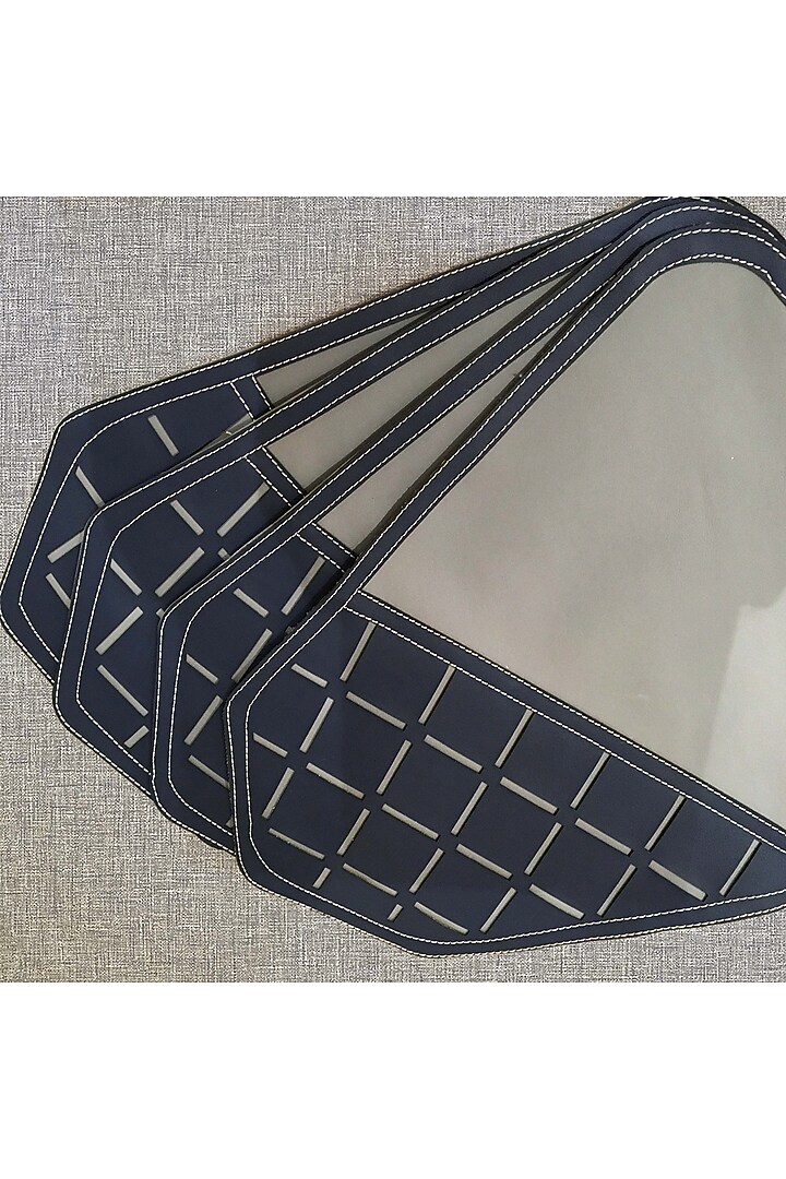 Steel Grey Leatherette Placemats & Coasters by The Luxury Store at Pernia's Pop Up Shop