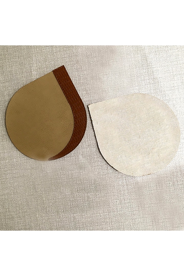 Beige & Tan Orange Leatherette Table Set by The Luxury Store at Pernia's Pop Up Shop