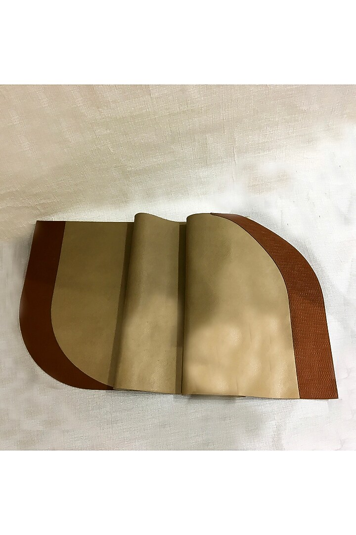 Beige & Tan Orange Leatherette Table Set by The Luxury Store at Pernia's Pop Up Shop