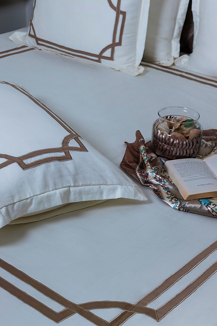 White Pure Cotton Bedsheet Set by The Luxury Store at Pernia's Pop Up Shop