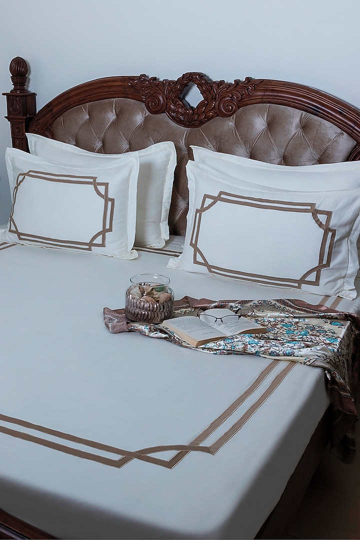 White Pure Cotton Bedsheet Set by The Luxury Store at Pernia's Pop Up Shop
