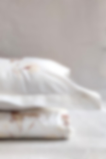 Off-White Sparrow Embroidered Bedsheet Set by The Luxury Store at Pernia's Pop Up Shop