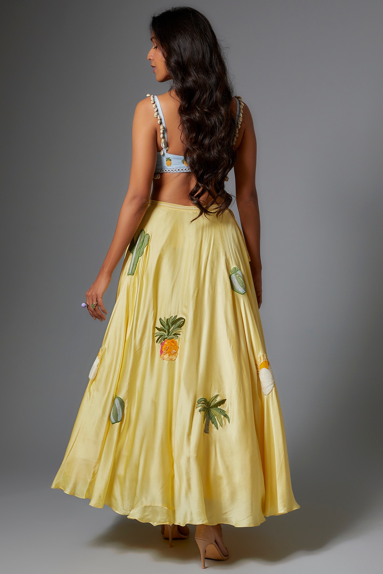 Buy AJFab Girls Yellow, Black Embroidered Net, Satin Lehenga With Choli And  Dupatta Set (11-12 Years) Online at Best Prices in India - JioMart.