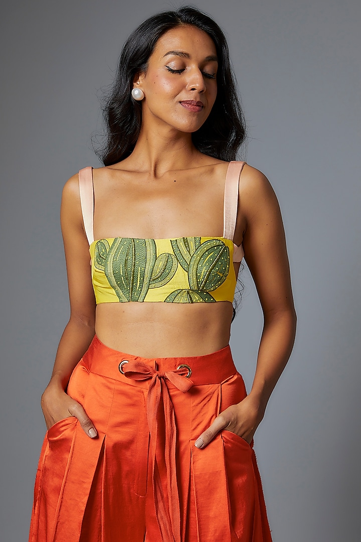 Orange Crepe Silk Pant Set by The Little Black Bow at Pernia's Pop Up Shop
