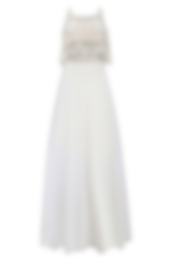 White floral baroque lace top, bralette and skirt set available only at Pernia's Pop Up Shop.