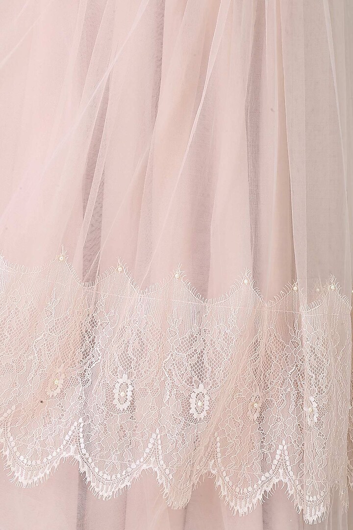 Lilac floral lace work crop top and skirt set available only at Pernia's Pop Up Shop.