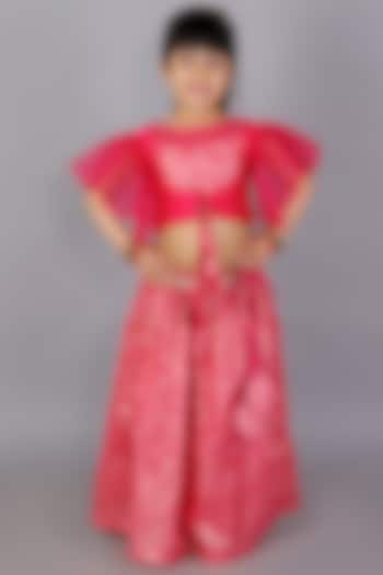 Fuchsia Pink Cotton Silk Lehenga Set For Girls by The little tales at Pernia's Pop Up Shop